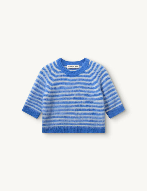 Verona brushed Tee blue/cream