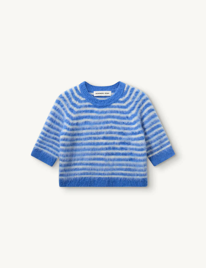 Verona brushed Tee blue/cream