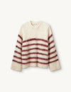 Verona brushed stripe Sweater cream/burgundy