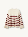 Verona brushed stripe Sweater cream/burgundy
