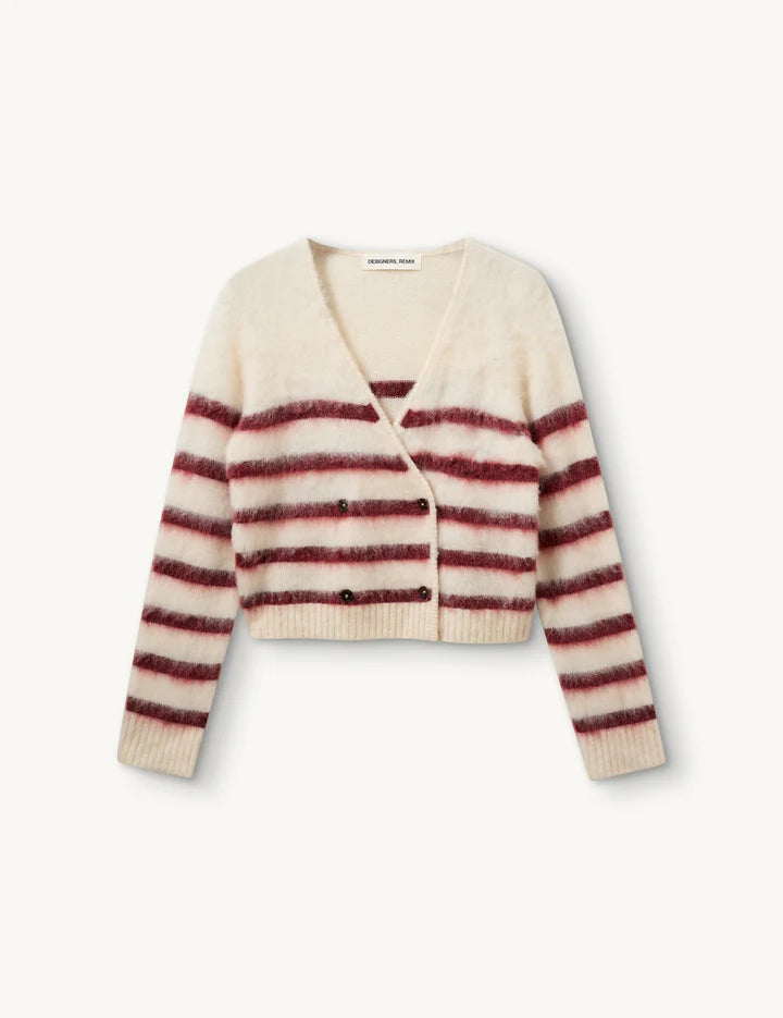Verona brushed Jacket cream/burgundy