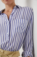 Elle Shirt blue white stripe