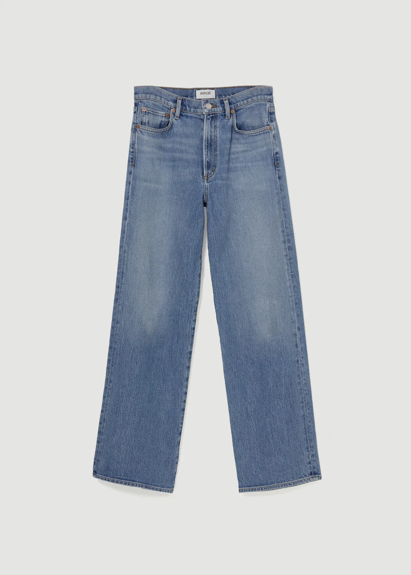 Harper Denim mid rise relaxed straight in flash