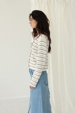 Taliana stripe Cardigan cream/black