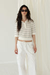 Taliana stripe Polo Shirt