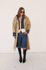 Dylan Mix Trench sand/blue denim