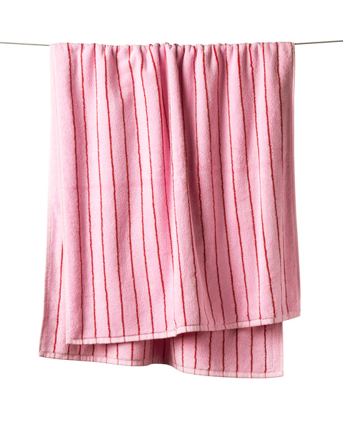 Naram Bath Towels baby pink & ski patrol red