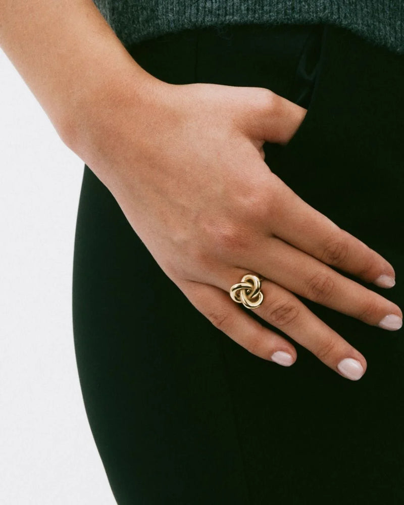 Infinity Knot Ring L gold