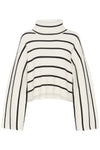 Georgia short pullover egret/black stripes
