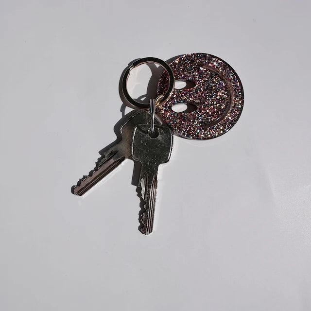Schlüsselanhänger SMILEY glitzermix
