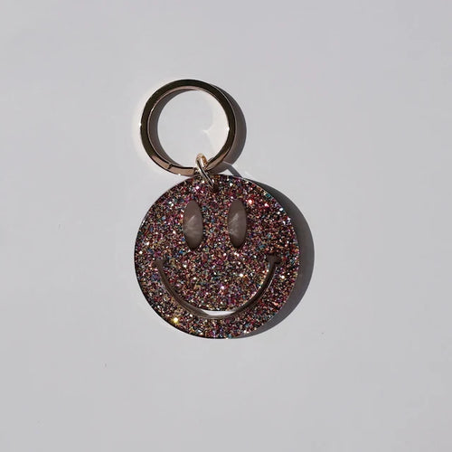 Schlüsselanhänger SMILEY glitzermix