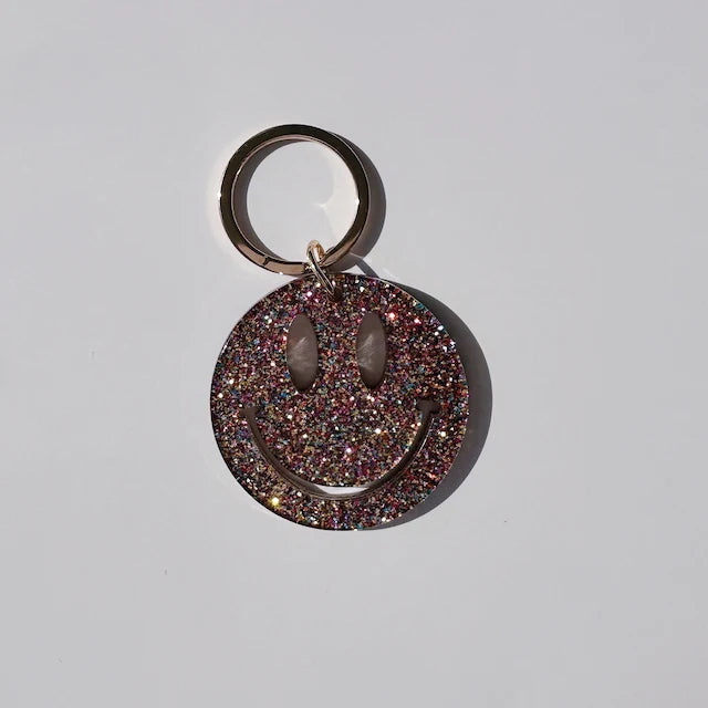 Schlüsselanhänger SMILEY glitzermix