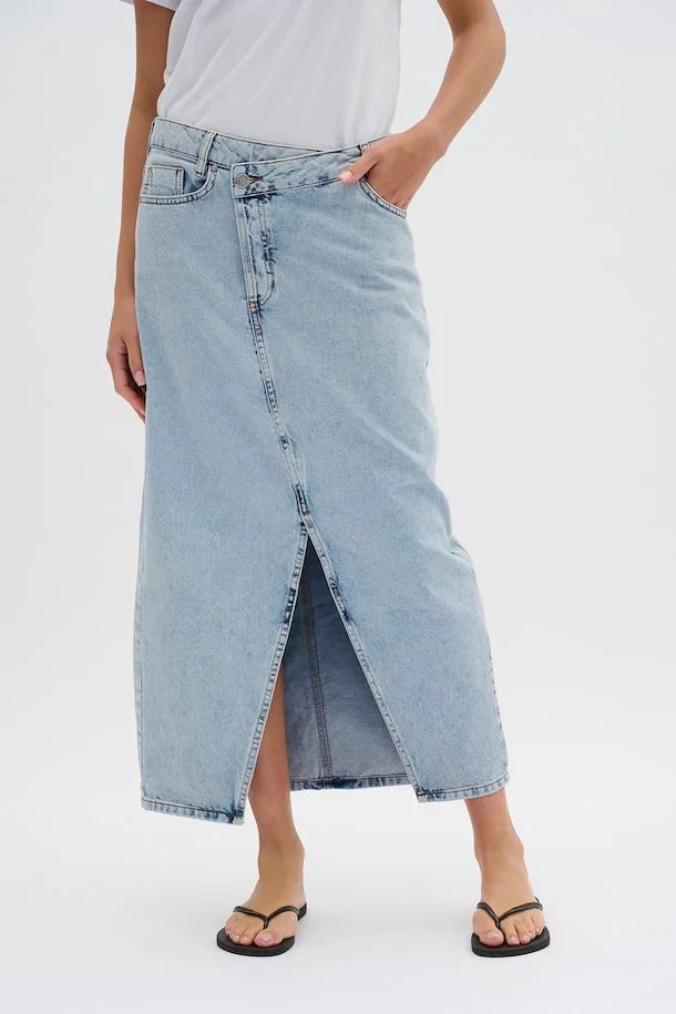 Louis Wrap Skirt light blue retro