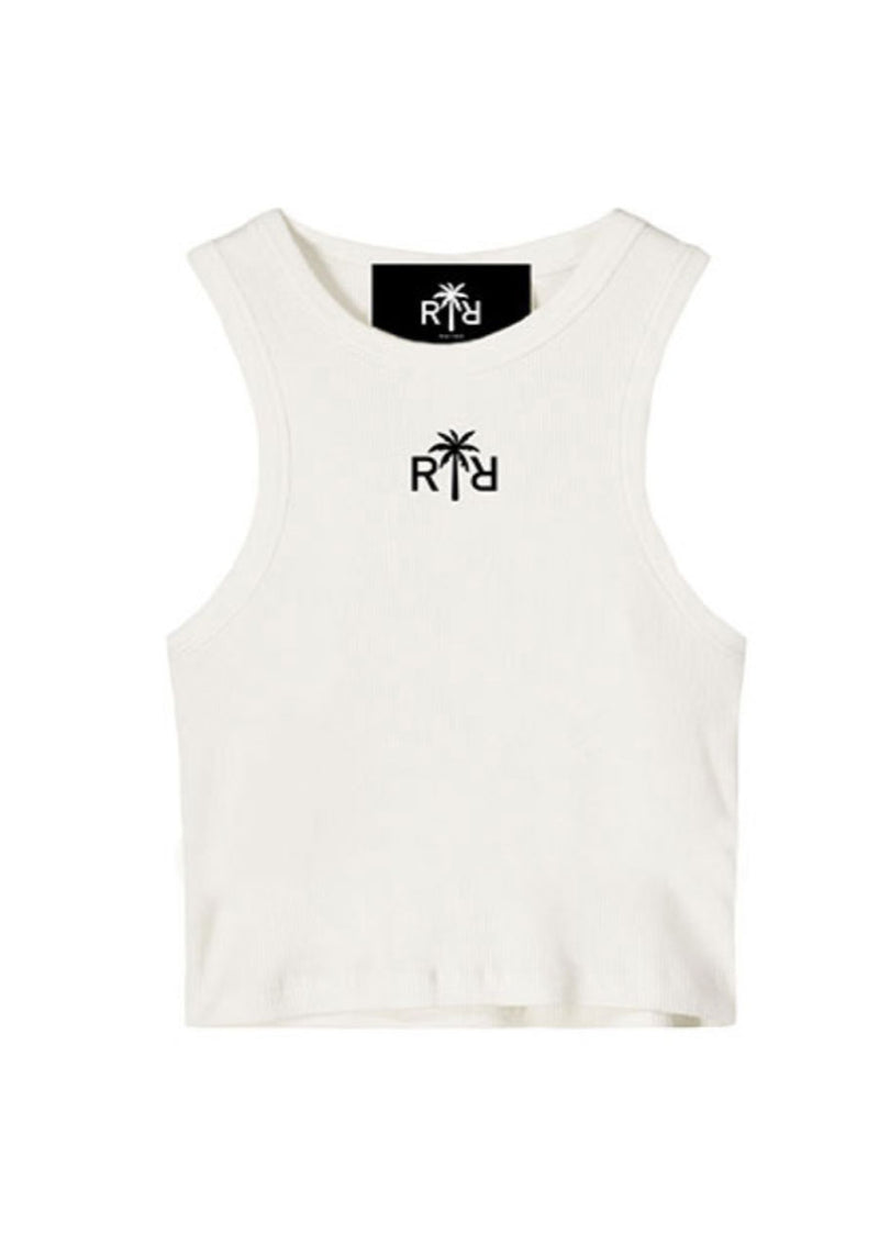 Regan crop tank white