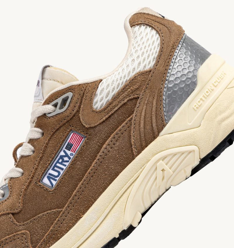 Autry Womens Hyperway suede/mesh cigar/silver