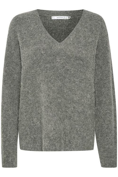 Alpha V-Neck Pullover stone grey mélan