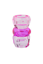 Palisades Kristallglas Kerzen-/Teelichthalter rosa/pink