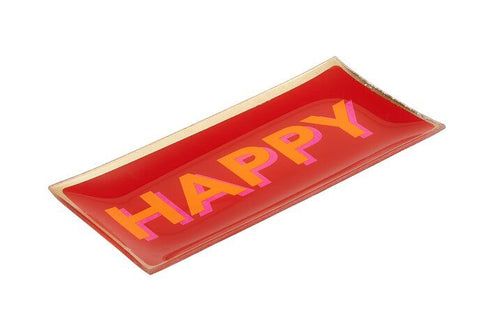Love Plates Glasteller "Happy"
