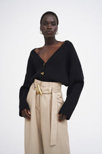 Mount Cropped Cardigan black