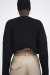 Mount Cropped Cardigan black