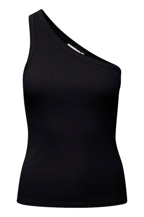 Drew one shoulder Top black